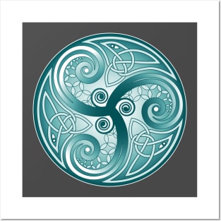 April Triskelion Teal Posters and Art